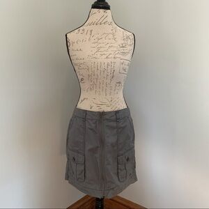 Ann TAYLOR LOFT Gray Zip Front Cargo Skirt